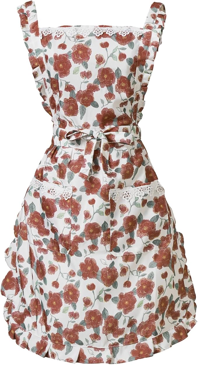 Funny Aprons for Women with Pockets, Kitchen Cooking Grilling Bbq Cute Chef