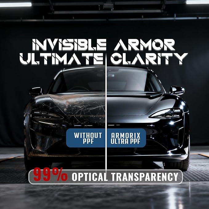 Rockrose Ultra Gloss TPU Clear PPF Film for Car Paint Protection 60 in x 50FT Self-Healing, UV Protection, Scratch & Stain Resistant Hydrophobic, Wet Installation, Strong Adhesive, 7.5 mil Thickness