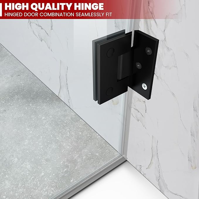 Bathroom Frameless Shower Door 32" W*72" H, 5/16" Clear Tempered Glass Hinged