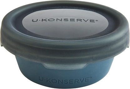 U Konserve Platinum Silicone Food Storage Bento Box Dual Seal Container - Leak Proof, Shatter Proof, Dishwasher Safe, Plastic Free - 8oz (Night Harvest)