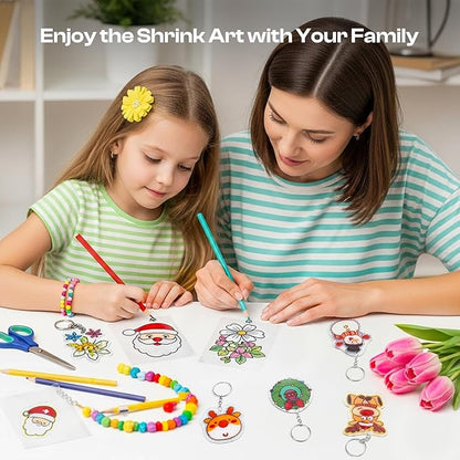Auihiay 36 Pieces Shrink Plastic Sheets, Shrink Films Papers, Shrinky Art for Creative Handicrafts, Halloween and Christmas Ornaments 6 x 4 inch / 15 x 10 cm