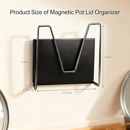 Magnetic Pot Lid Holder for Refrigerator, 2 Pack Strong Magnetic Pot Lid