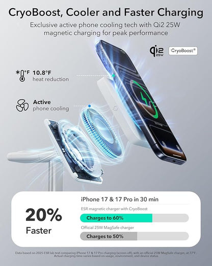 ESR for 3 in 1 Charging Station, Qi2.2 Certified 25W MagSafe Charger Stand