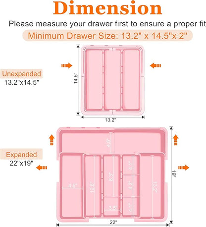 Spaclear Large Utensil Drawer Organizer Expandable Silverware Organizer