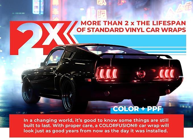 ColorFusion PPF by VViViD, Gloss Metallic Black Dry Apply PPF Vinyl Car Wrap Roll 60ft x 5ft