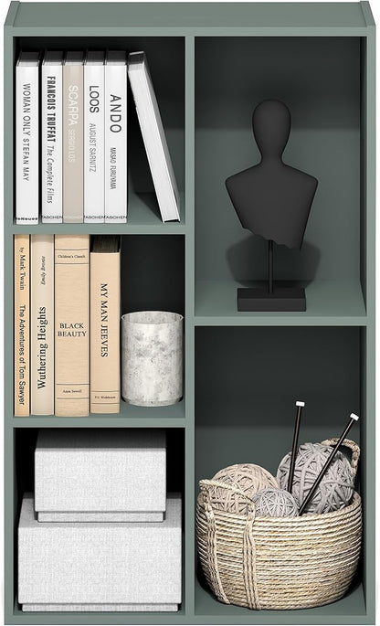 Furinno LUDER Book Shelf, 5-Cube Bookshelf, Reversible Bookcase, 9.4 x 19.5 x