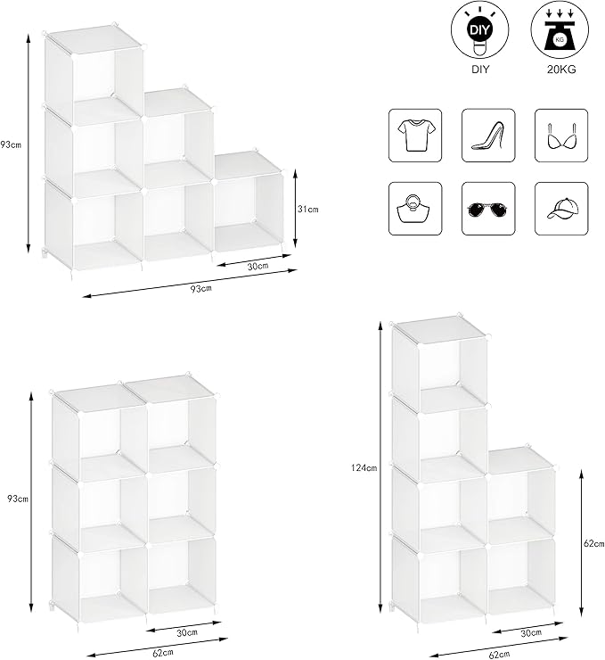 Stackable Closet Organizers and Storage 6 Cube Storage Organizer Closet