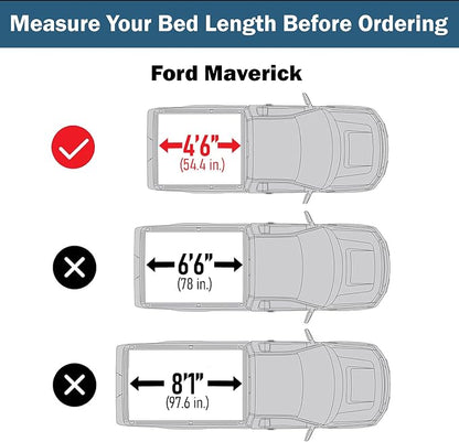 Soft Tri-Fold Truck Bed Tonneau Cover Compatible with 2022-2026 Ford Maverick | 4'6" Bed (54.4") | CFST-037
