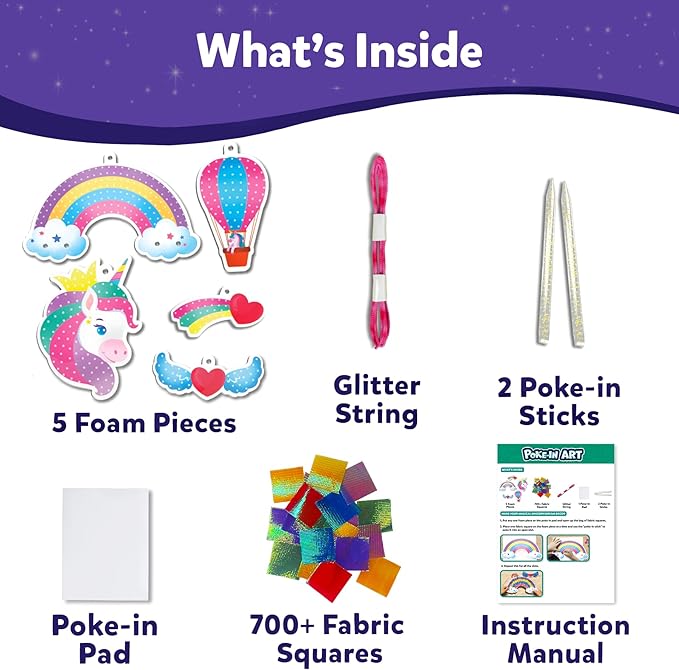 Skillmatics Poke-in Art - Magical Unicorn Dream Decor, Mess-Free Fun for Kids, DIY Wood Craft Kits, Creative Activity, Gifts for Ages 4, 5, 6, 7, 8, 9