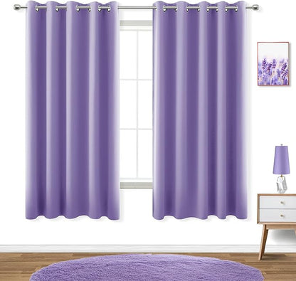 KOUFALL Lavender Curtains for Bedroom Girls 2 Panels Set Blackout Light