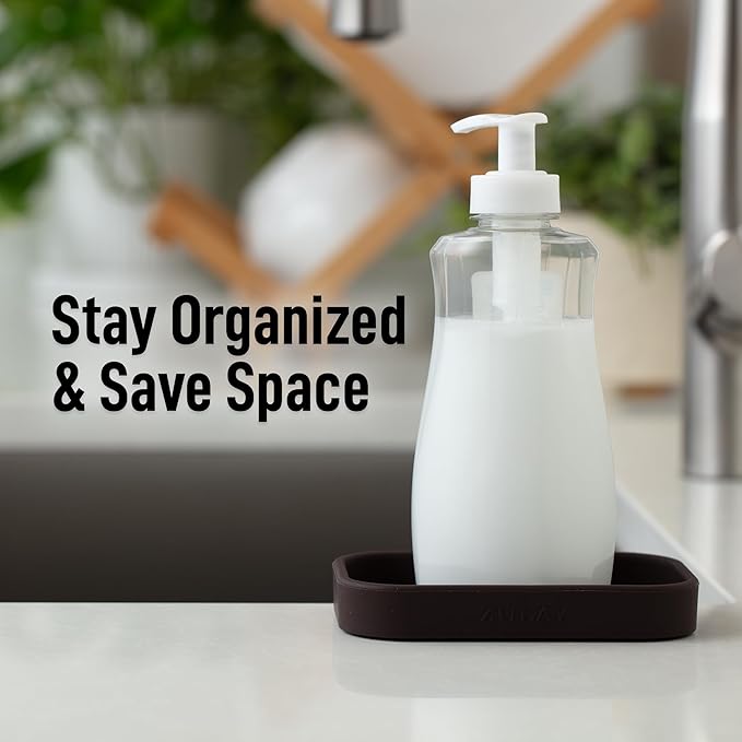 Zulay Kitchen Small Silicone Sponge Holder – Space-Saving Sink Organizer Tray