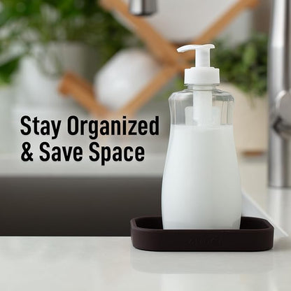 Zulay Kitchen Small Silicone Sponge Holder – Space-Saving Sink Organizer Tray