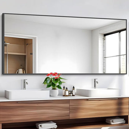 Black Bathroom Mirror for Wall, 72x36 Inch Rectangle Mirrors