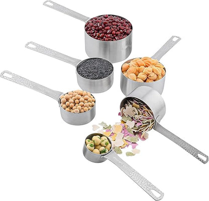 Measuring Cups and Spoons Set 14, Metric & US 18/8 Stainless Steel Measuring