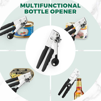 Commercial Can Opener Manual Heavy Duty Stainless Steel Handheld Smooth Edge Can Opener for Seniors for Kitchen