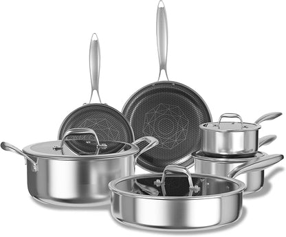 COOKER KING Non Stick Pots and Pans Set, Frying Pans, Saute Pan & Stock Pot