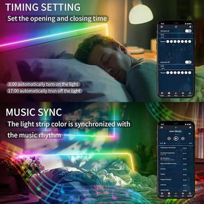 40ft COB RGB+IC LED Strip Lights, Bright Dream Color COB LED Light Strip