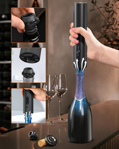 CIRCLE JOY Electric Wine Bottle Opener Set Rechargeable 7-in-1 Wine Set
