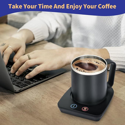 VOBAGA Coffee Mug Warmer with 15oz Mug Set, Electric Coffee Cup Warmer with