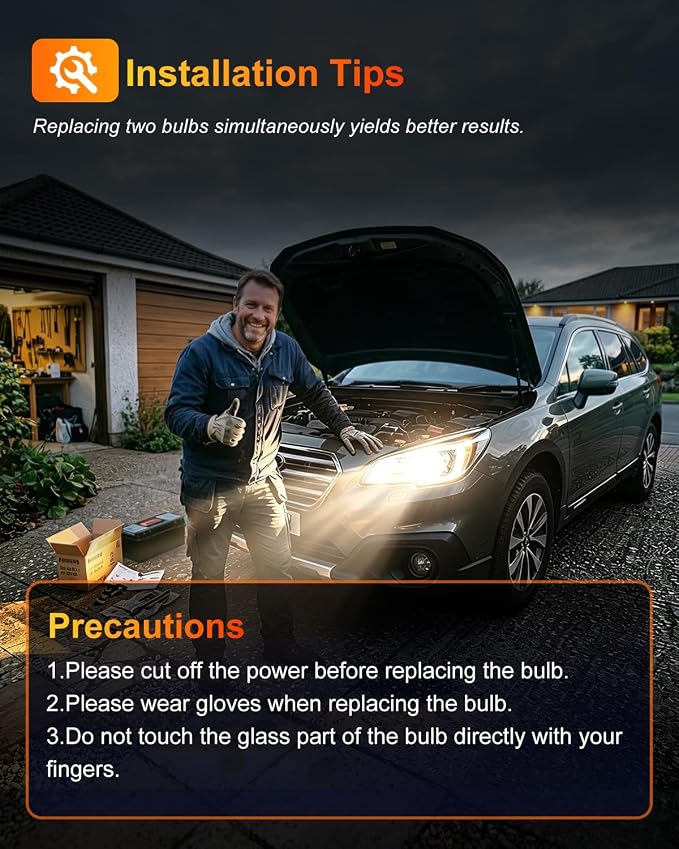 9005 HB3 Halogen Headlight Bulb, 12V 55W Standard Halogen Light Bulb, 3800K, 4000 Lumens, High Brightness Headlight Bulb, Head Light Bulbs for Car,Headlight Bulbs High and Low Beam, Pack of 2