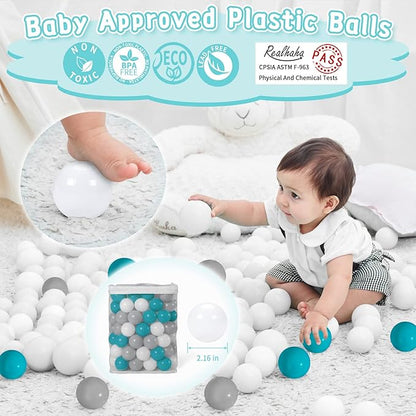 Realhaha Ball Pit Balls 50 100 200 500 Play Balls Plastic Balls for Baby Girls Toddlers Kids Play Tent Pool Playhouse Playpen Party Decoration