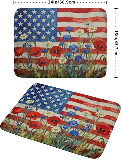 Patriotic American Flag Dish Drying Mat