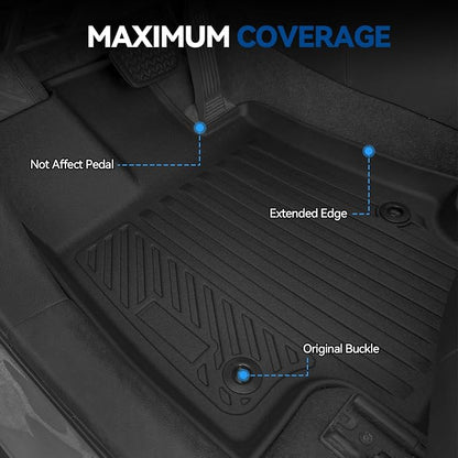Custom Fit Floor Mats for 2004-2010 Toyota Sienna, All Weather TPE Floor Liners & Trunk Mat & Backrest Mats & Door Sill Guard, Odorless Full Set Interior Accessories