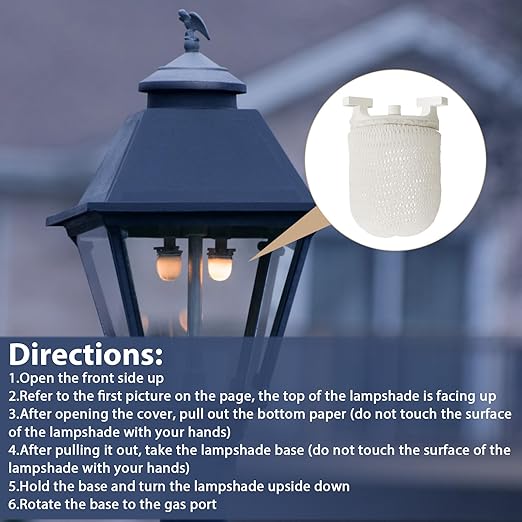 3 Pcs Gas Light Preformed Mantle Gas Lamp Mantles Gaslight Mantles Pre Formed Gas Light Mantel for Indoor Outdoor Gas Lights, White