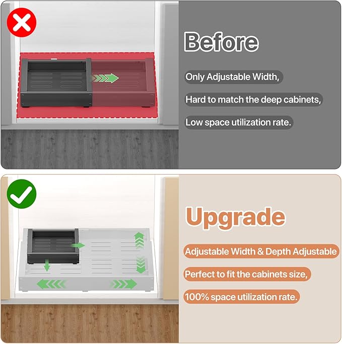 1 Pack Pull out Cabinet Organizer, Width Depth,