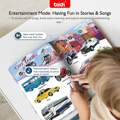 English Talking Book,Interactive Word Sound Book Toddler 3-5,Sensory Autism Toy,Educational Learning Travel Toys for Boys Girls Birthday Gift for 3 4 5 6 Year Old Kids,with 13 Topics,600+ Sounds