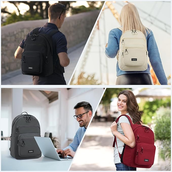 Carry On Travel Backpack For Women, 18 Inch Water Resistant Large Backpack Lightweight Bookbag For Men, 8x14x18 Personal Item Bag Casual Daypack Backpacks For Work Office Commuter (Cyan)