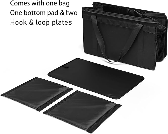 Tactical Camping Storage Bag - 46L Utility Tote Bag Trunk Organizer (Black)