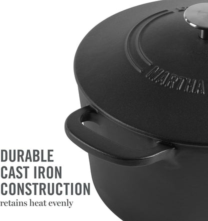 MARTHA STEWART Gatwick 7-Quart Enamel Cast Iron Dutch Oven Pot