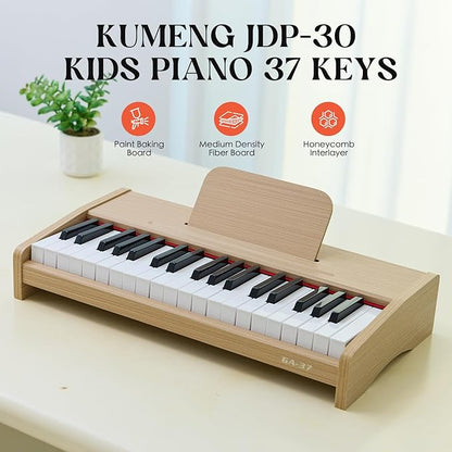 Kids Piano Keyboard, 37 Keys Digital Piano for Children, Toddler Music Educational Instrument Toy Wood Piano for 3+ Girls and Boys