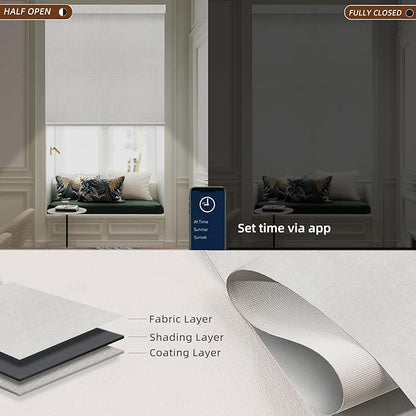 Motorized Roller Shade: Blackout, Rechargeable, Compatible