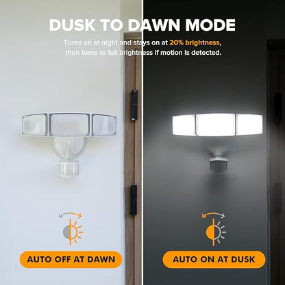 LUTEC 2 Pack 72W 7500LM LED Security Lights Motion Sensor Light Outdoor