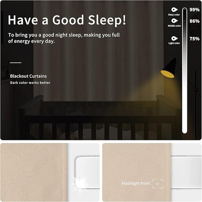 Easy-Going Blackout Curtains for Bedroom, Solid Thermal Insulated Grommet and