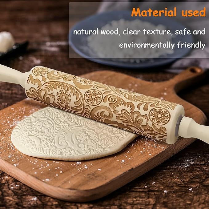 Embossed Wooden Rolling Pin, Embossing Rolling Pin