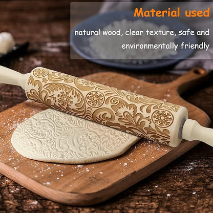 Embossed Wooden Rolling Pin, Embossing Rolling Pin