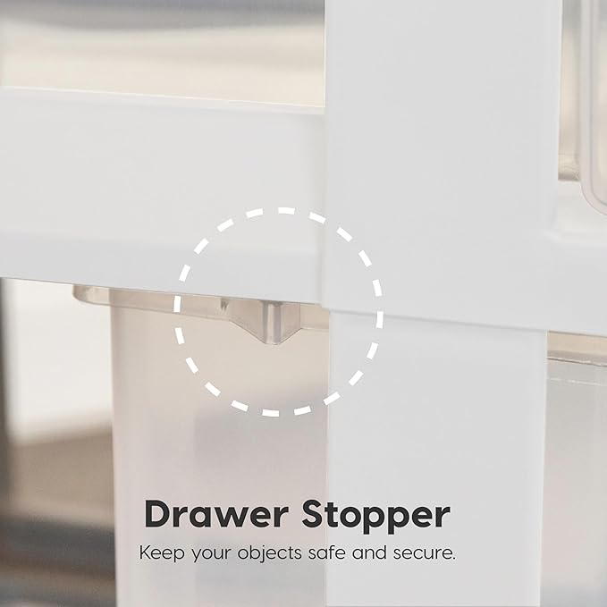 IRIS USA Plastic Drawer Storage Organizer Rolling Cart,