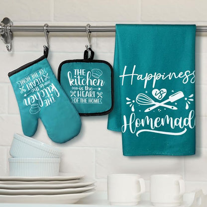 Sratte 6 Pcs Kitchen Decor Accessories Set Farmhouse Towels Pot Holders Oven