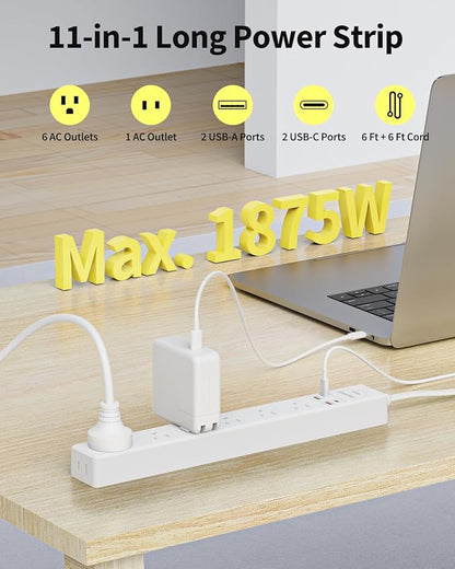 2 Pack Power Strip Surge Protector