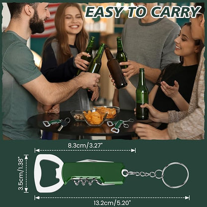 Ziliny 24 Pcs Bottle Opener Keychain Bulk Wine Bottle Beer Opener Keychain