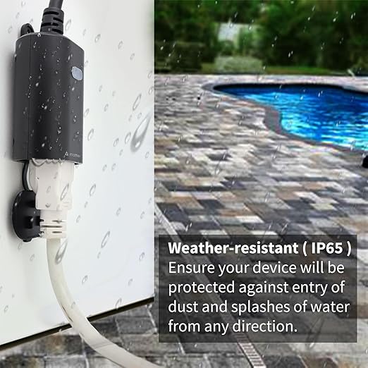 Minoston Outdoor Smart Plug, Matter Smart Plug, Smart Home Wi-Fi Outlet IP65