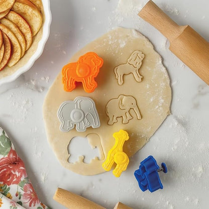 Mrs. Anderson's Baking Animal Cracker Cookie Cutters, Spring-Action Embossing