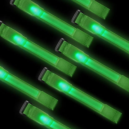 8 Pack LED Bracelets Light Up Wristbands,Glow Flashing Wristbands Glow in The Dark Party Supplies for Party, Festivals, Sports, Camping,Night Events (Green)