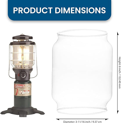 American Mantle Replacement Lantern Globe for Coleman Northstar Lanterns - 3.87"x4.6"x5.9"
