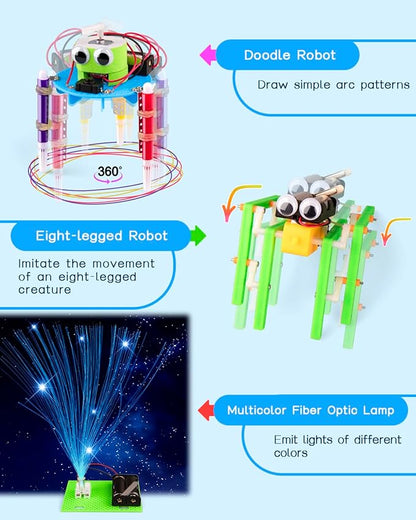 6-in-1 STEM Kit for Kids Ages 6-12, STEM Toys for Boys Ages 8-12, Robot Building Kit & Car Crafts for Kids, Science Activities Robotics Kits for 6 7 8 9 10 12 Year Old Boys Girl Birthday Gifts