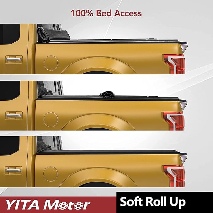 YITAMOTOR Soft Roll Up Truck Bed Tonneau Cover Compatible with 2005-2026 Nissan Frontier(NO México), Fleetside 5 ft Bed