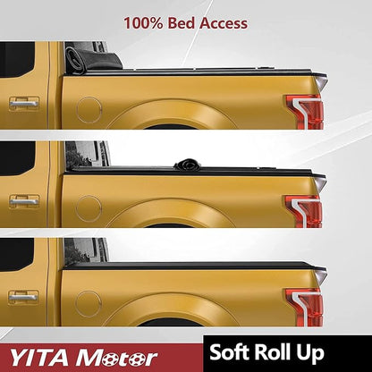 YITAMOTOR Soft Roll Up Truck Bed Tonneau Cover Compatible with 2005-2026 Nissan Frontier(NO México), Fleetside 5 ft Bed